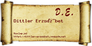 Dittler Erzsébet névjegykártya